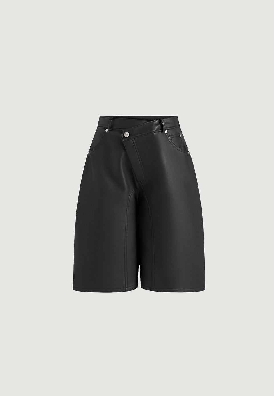 hazel-leather-wrapover-bermuda-shorts-black