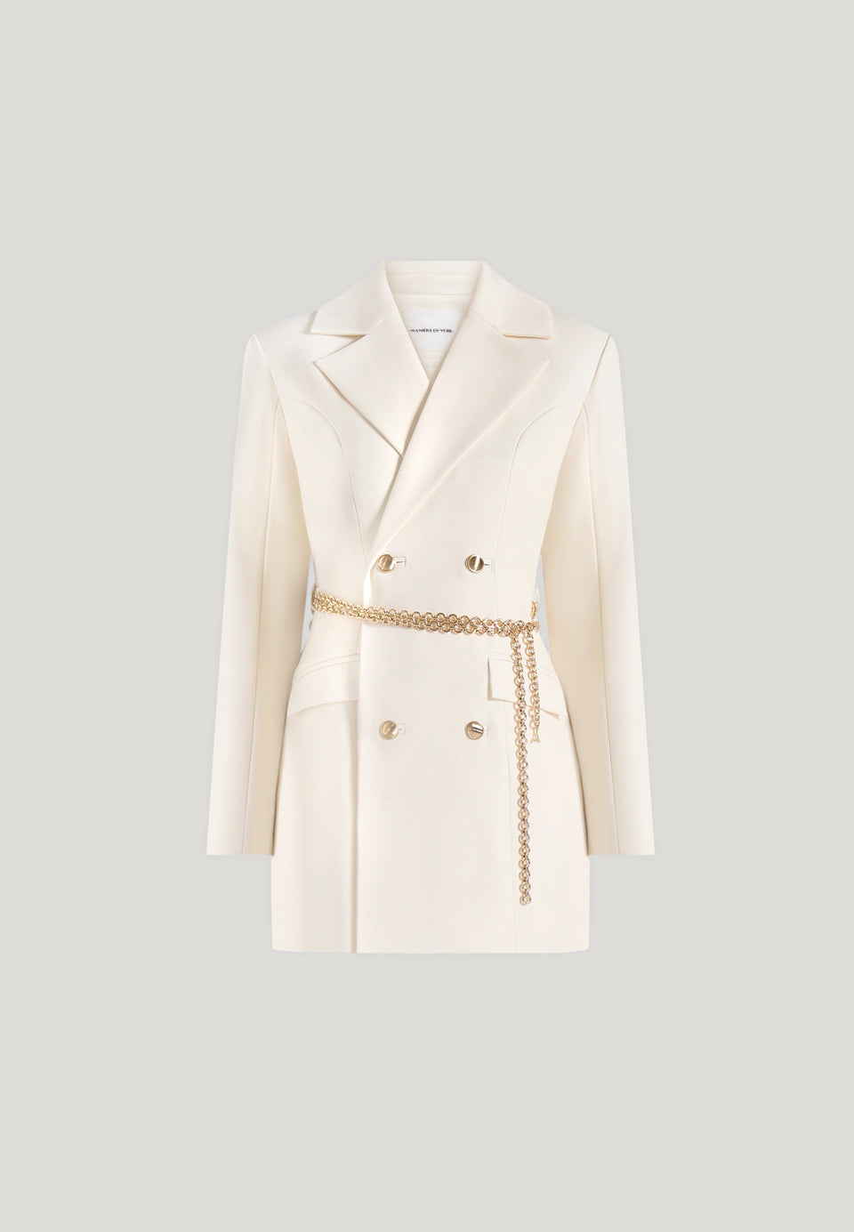 zara-double-breasted-blazer-dress-with-chain-off-white