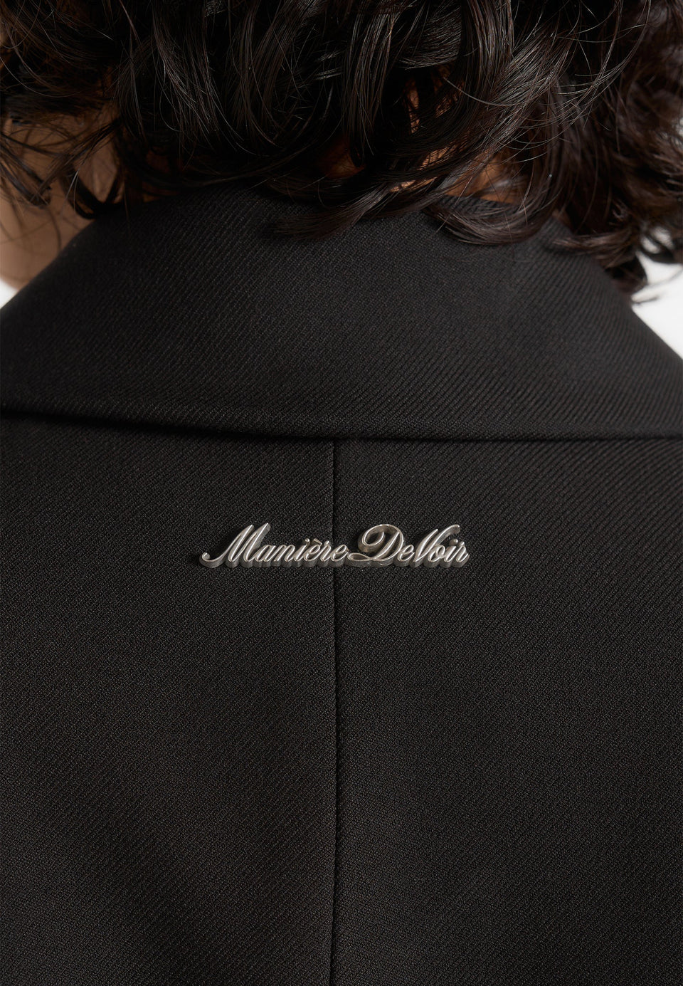 Aisha - Oversized Belted Double-Breasted Wool-Blend Blazer - Black