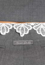 Jocelyn - Lace Waistband Tailored Wool-Blend Pants - Grey