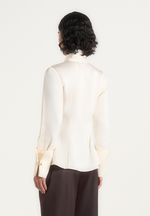 Wilona - Hourglass Scarf Neck Shirt - Ivory