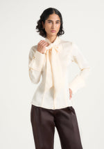 Wilona - Hourglass Scarf Neck Shirt - Ivory