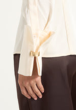 Wilona - Hourglass Scarf Neck Shirt - Ivory