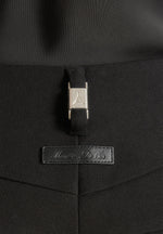 Kylie - Barrel Leg Press Crease Wool-Blend Pants - Black