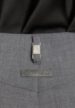 Kylie - Barrel Leg Press Crease Wool-Blend Pants - Grey