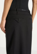 Larissa - Tailored Wool-Blend Maxi Pencil Skirt - Black