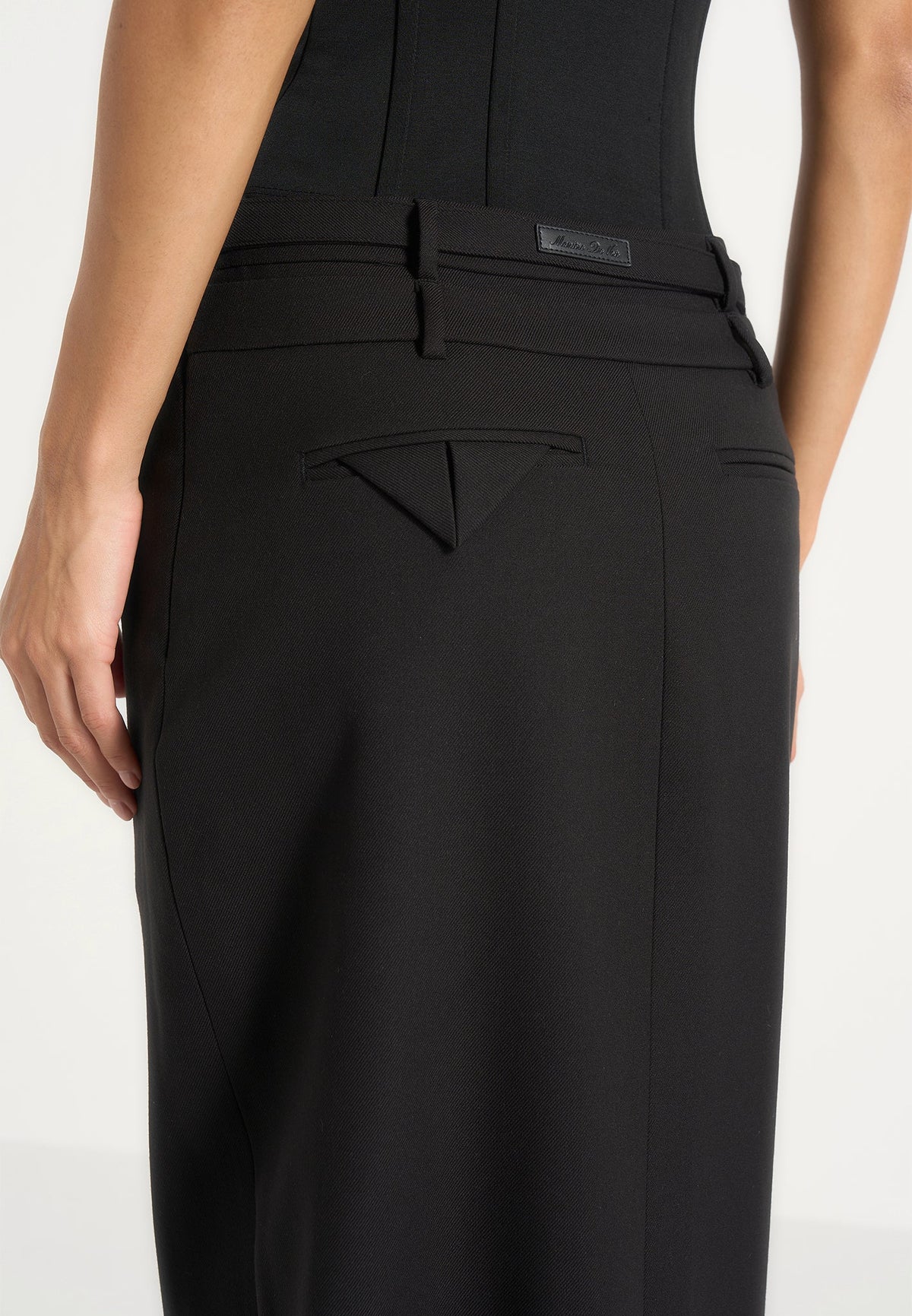 Larissa - Tailored Wool-Blend Maxi Pencil Skirt - Black