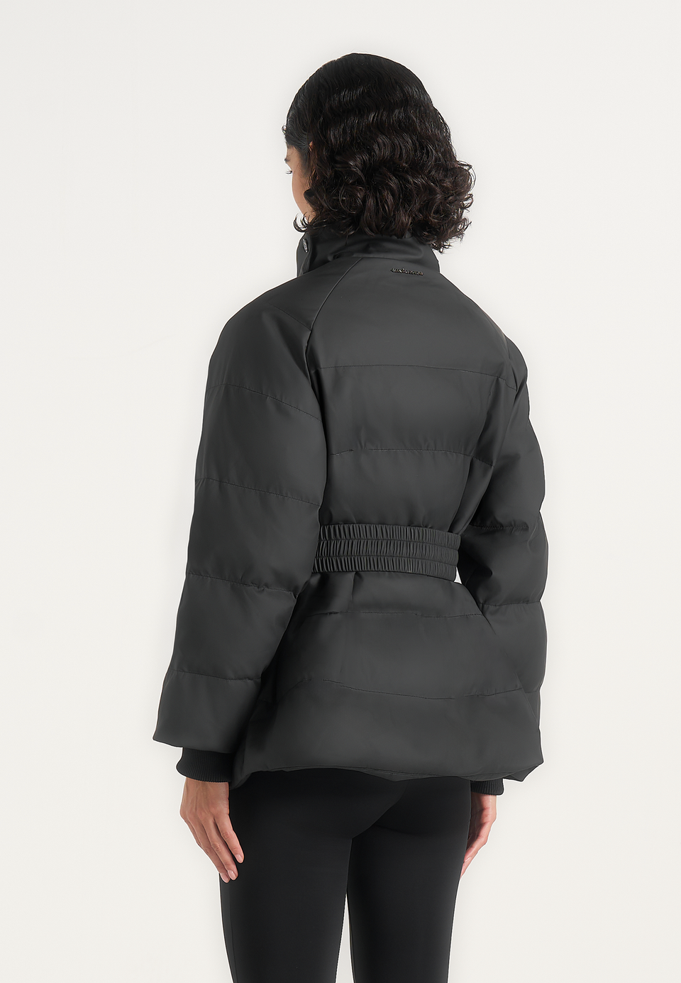 Kaia - Belted Puffer Jacket - Black