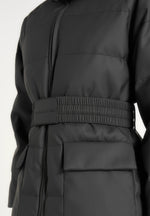 Kaia - Belted Puffer Jacket - Black