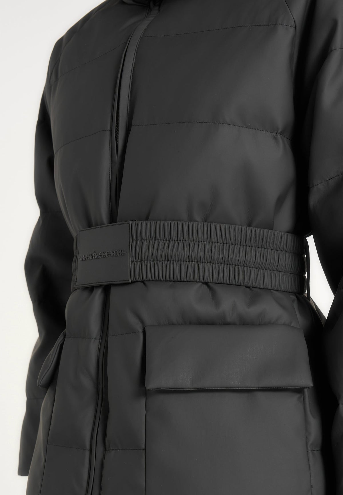 Kaia - Belted Puffer Jacket - Black