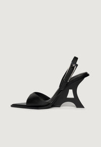 L'Eiffel - Open-Toe Slingback Heels - Black