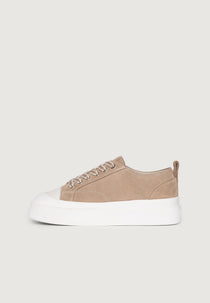 Women's Vienna - Suede Contrast Stitch Sneaker - Beige