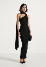 laya-asymmetric-knit-maxi-dress-with-scarf-black