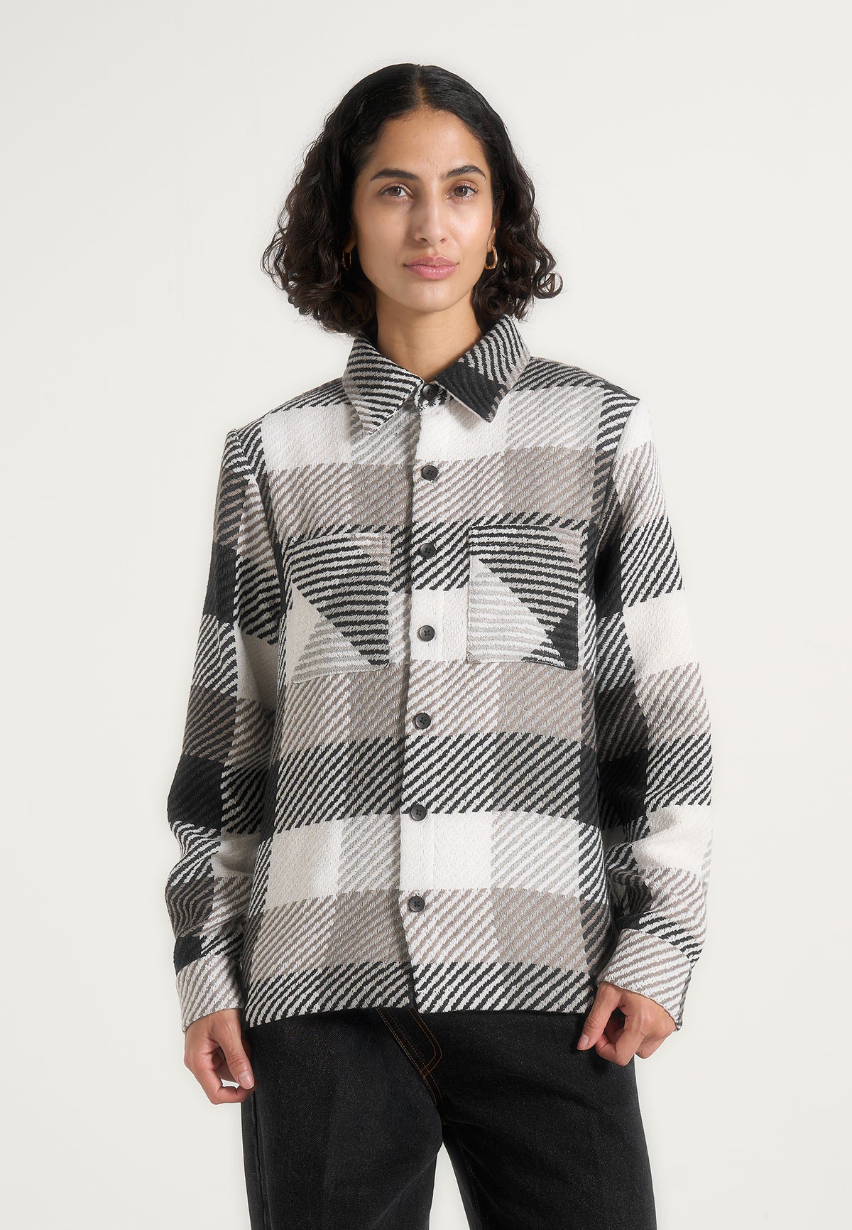 rune-unisex-check-overshirt-black