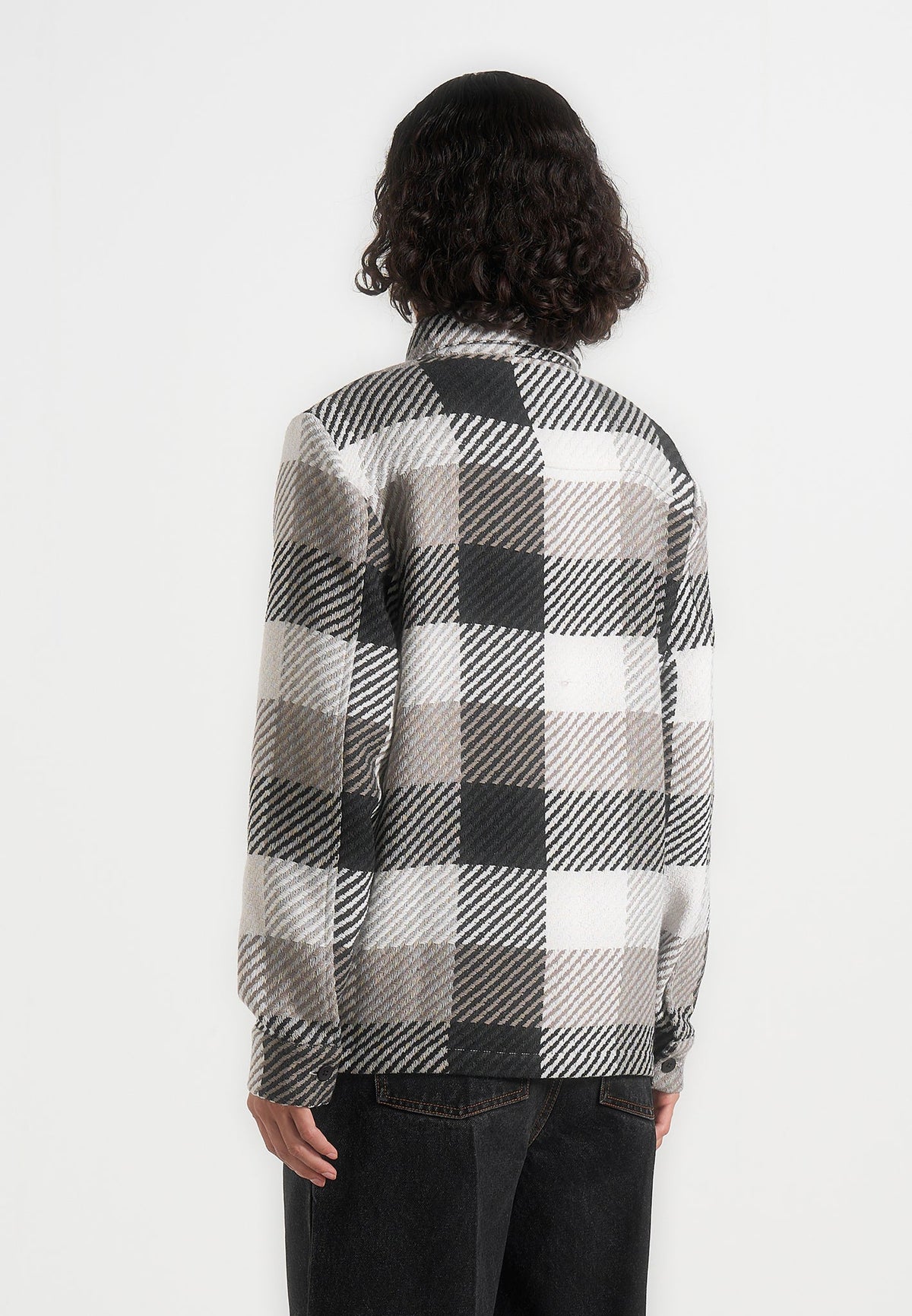rune-unisex-check-overshirt-black