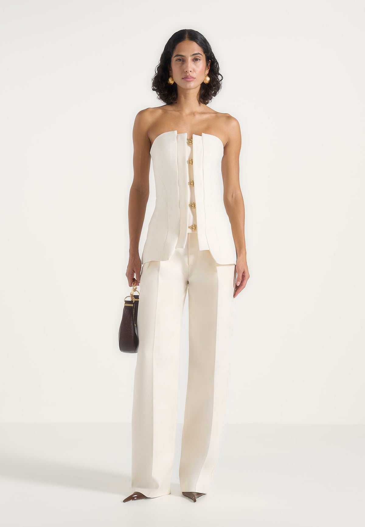 Viviane - Clasp Detail Tube Top - Off White