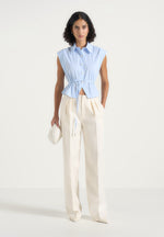 malia-sleeveless-tie-waist-cropped-shirt-pale-blue