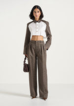 bernadette-houndstooth-cotton-cropped-shirt-white-brown