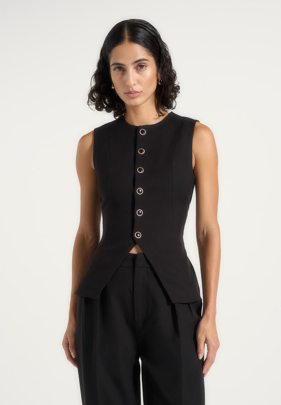 maisie-tailored-crew-neck-cinch-waistcoat-black