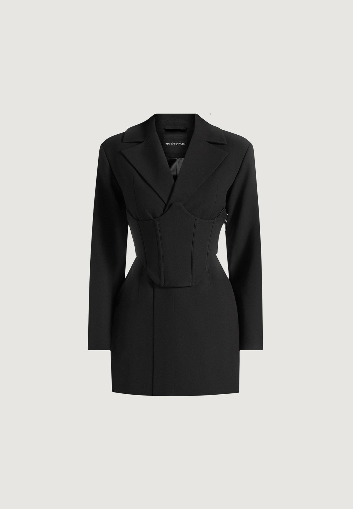 lacey-tailored-blazer-dress-with-reversible-corset-black