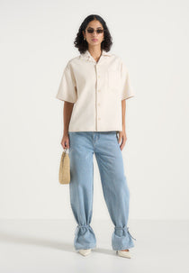 Brook - Unisex Signature Twill Boxy Shirt - Cream