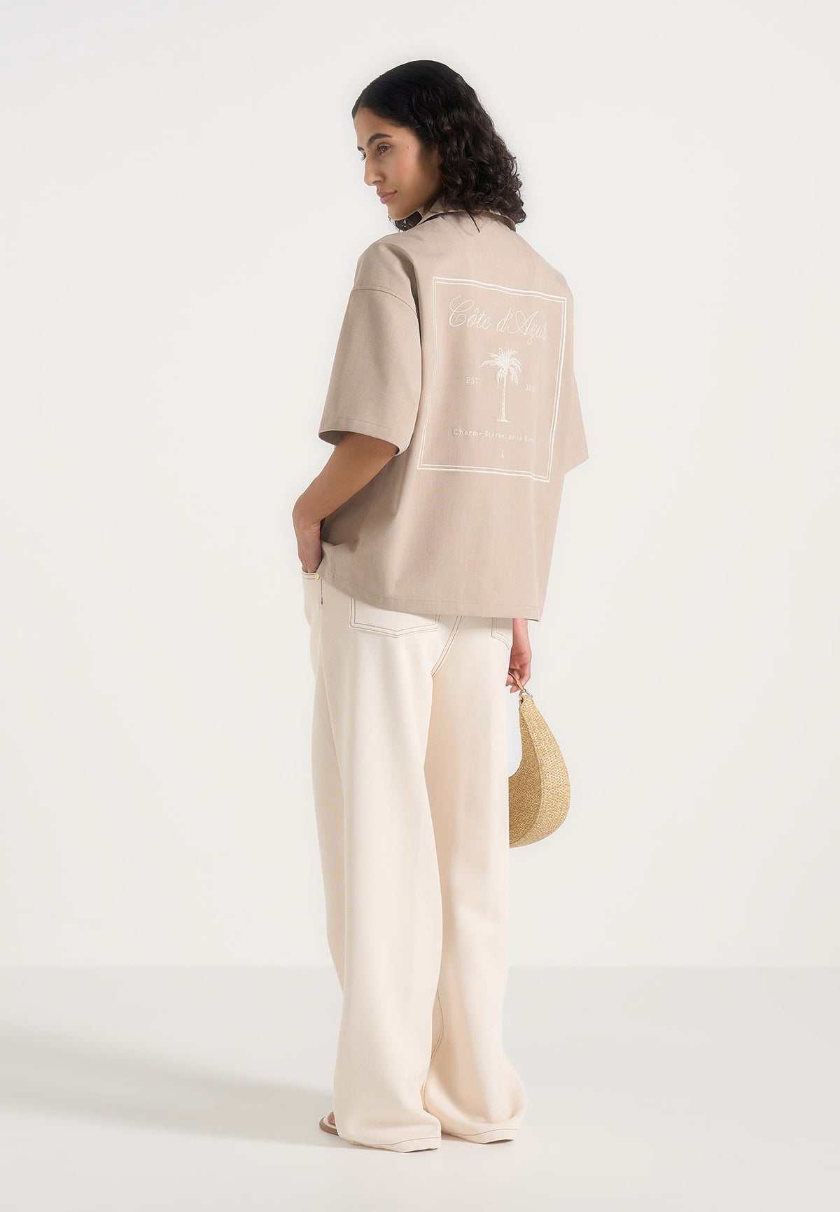 alexis-unisex-cote-dazur-boxy-shirt-beige