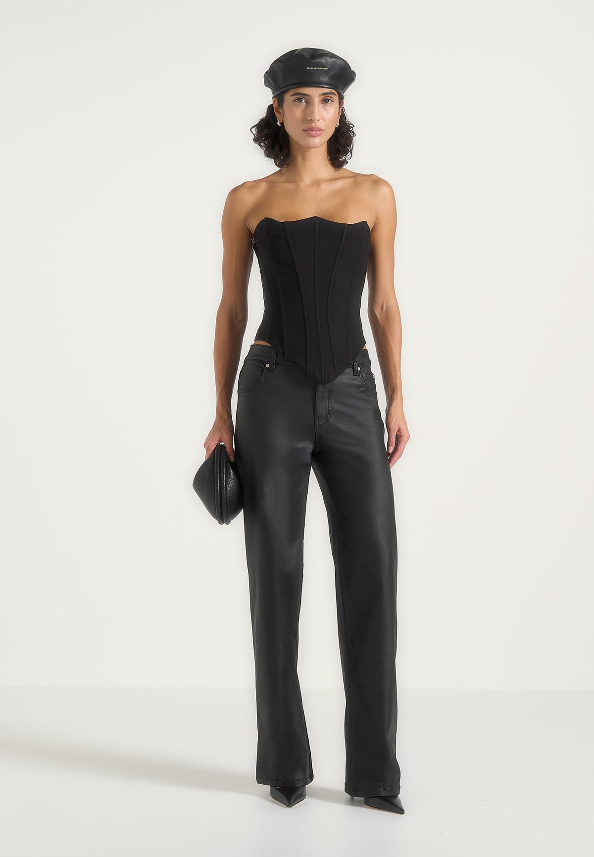 Florence - Wax Effect Jeans - Black