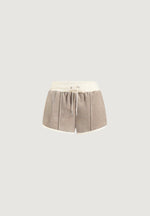 delina-contrast-velour-mini-shorts-beige