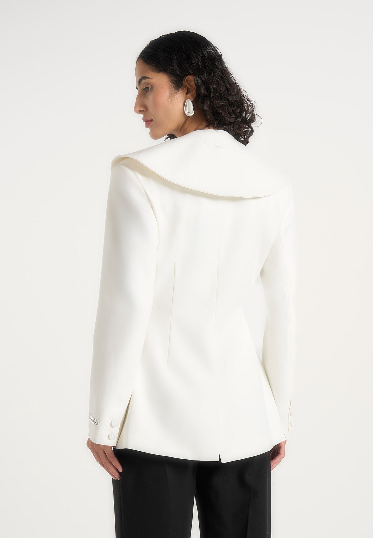 Paulette - Shawl Hourglass Blazer - White