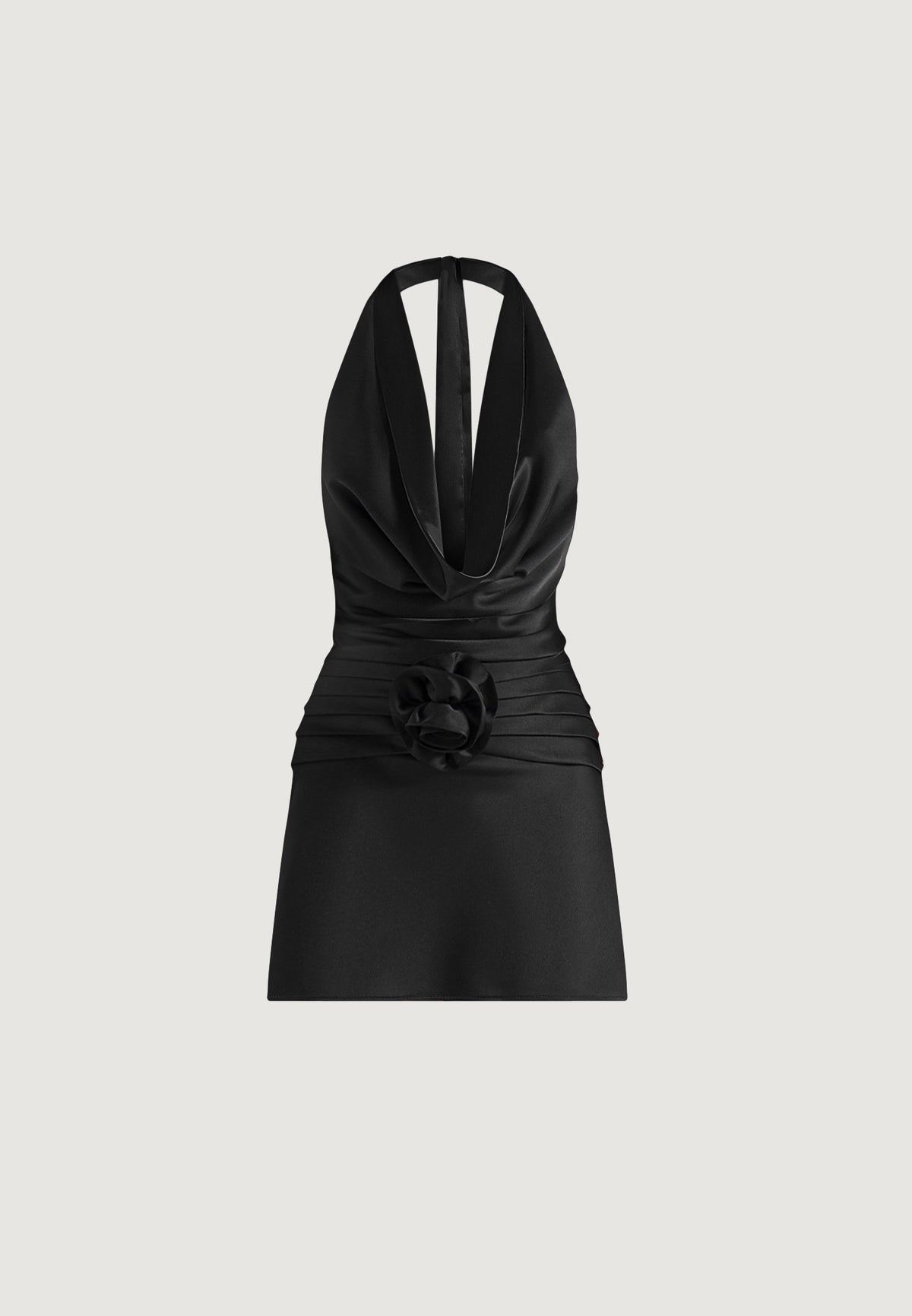 christelle-cowl-halter-open-back-rosette-mini-dress-black