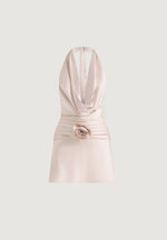 christelle-cowl-halter-open-back-rosette-mini-dress-champagne