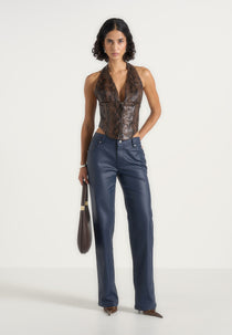 Florence - Wax Effect Jeans - Indigo