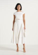 gaia-boat-neck-belted-pleated-midi-dress-white