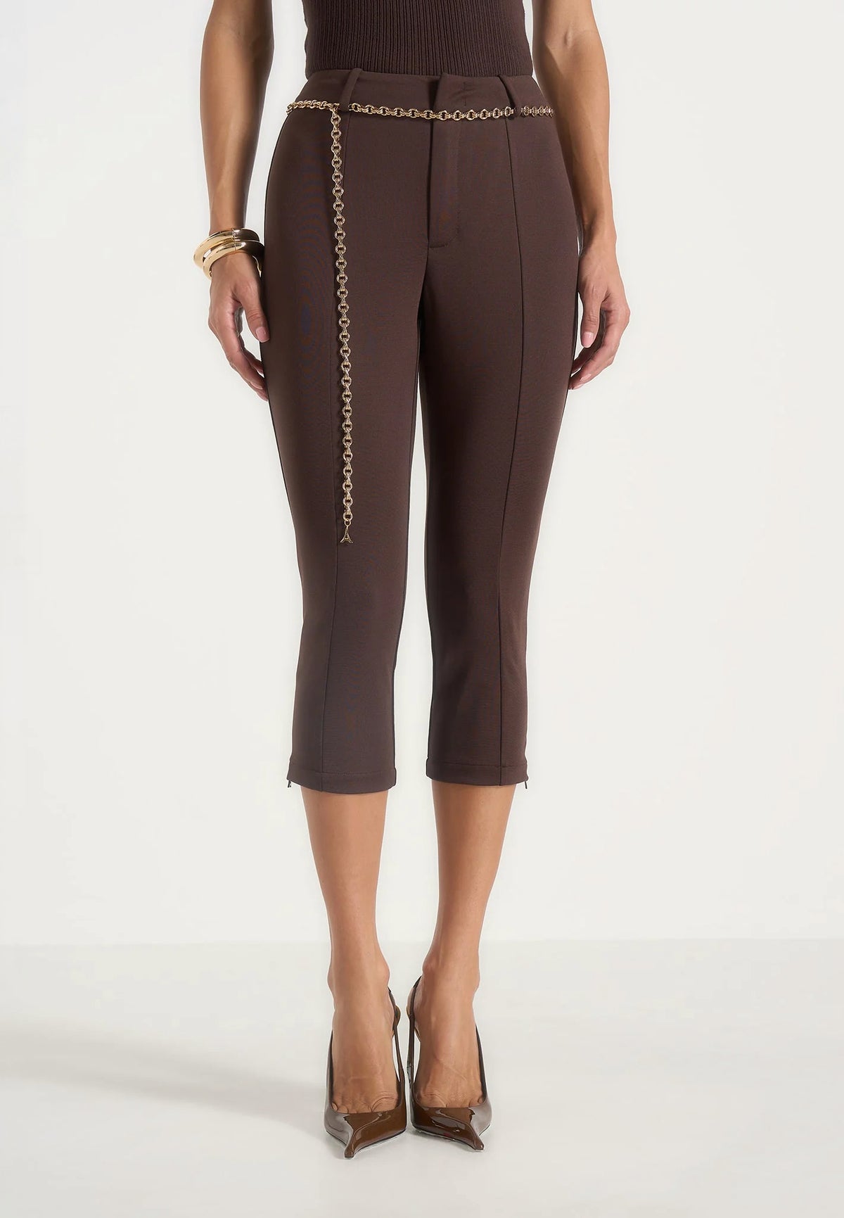 una-capri-leggings-with-chain-brown