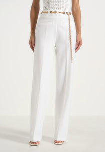 Perrine - Hardware Detail Belted Pants - White