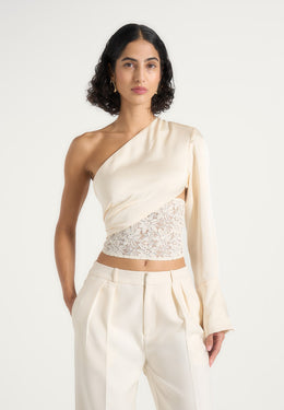 coralie-one-sleeve-satin-and-lace-wrap-top-champagne