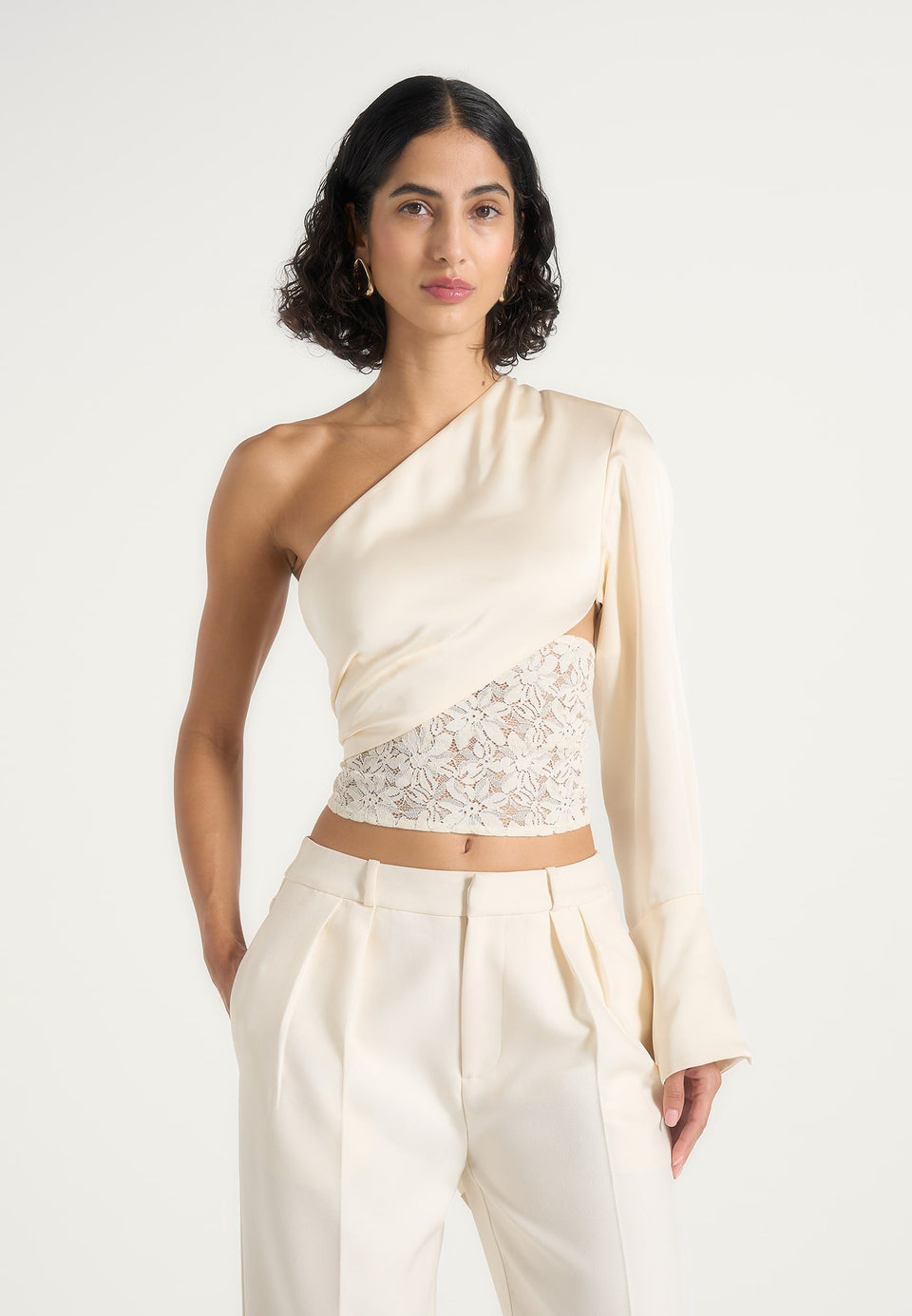 coralie-one-sleeve-satin-and-lace-wrap-top-champagne