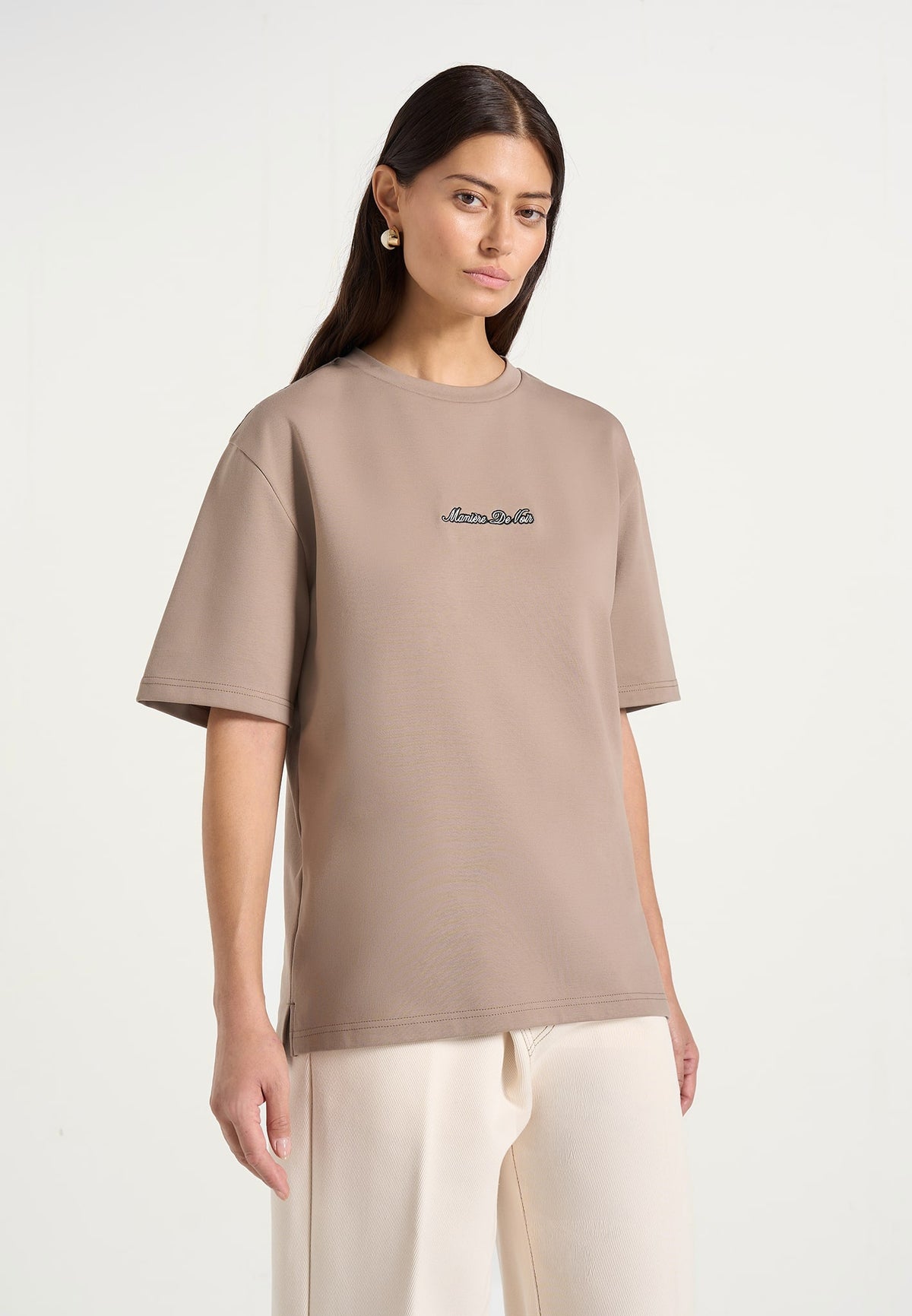 TS001 - Unisex Signature Relaxed Fit Cotton T-Shirt - Taupe