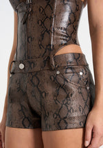 samia-python-mini-shorts-brown