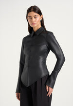 sonia-leather-cinch-shirt-black