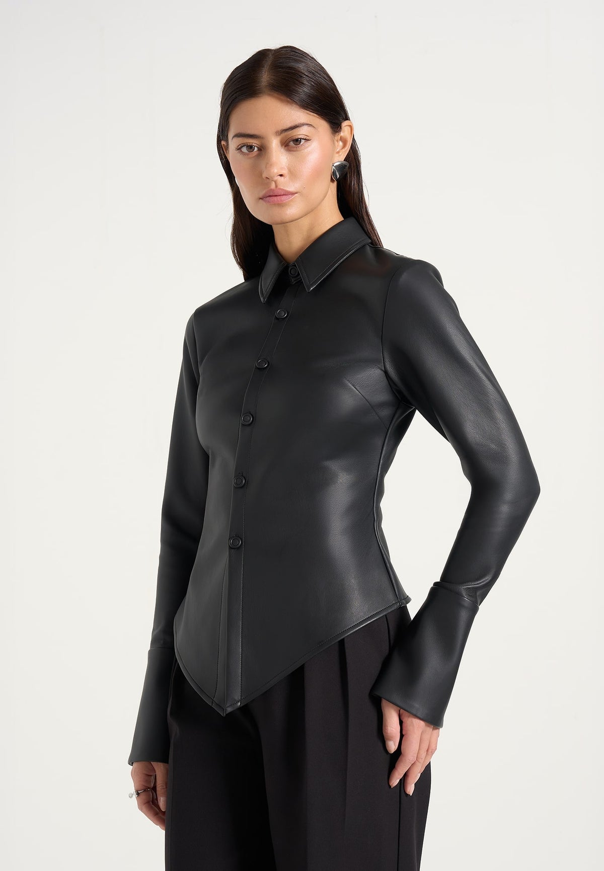 sonia-leather-cinch-shirt-black