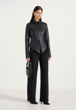 sonia-leather-cinch-shirt-black