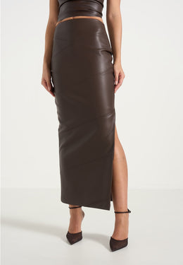 daisy-leather-midaxi-skirt-brown