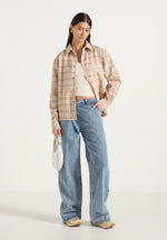 blake-unisex-whipstitch-check-shirt-beige