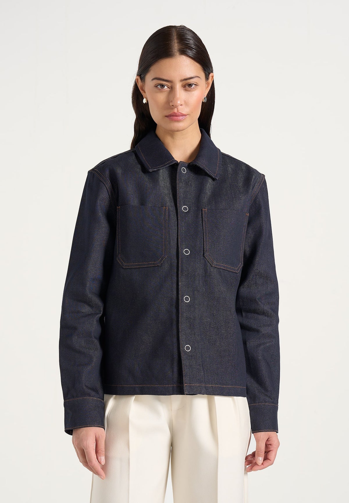 Asher - Unisex Denim Shirt - Indigo