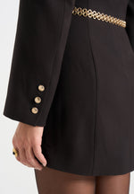 zara-double-breasted-blazer-dress-with-chain-black