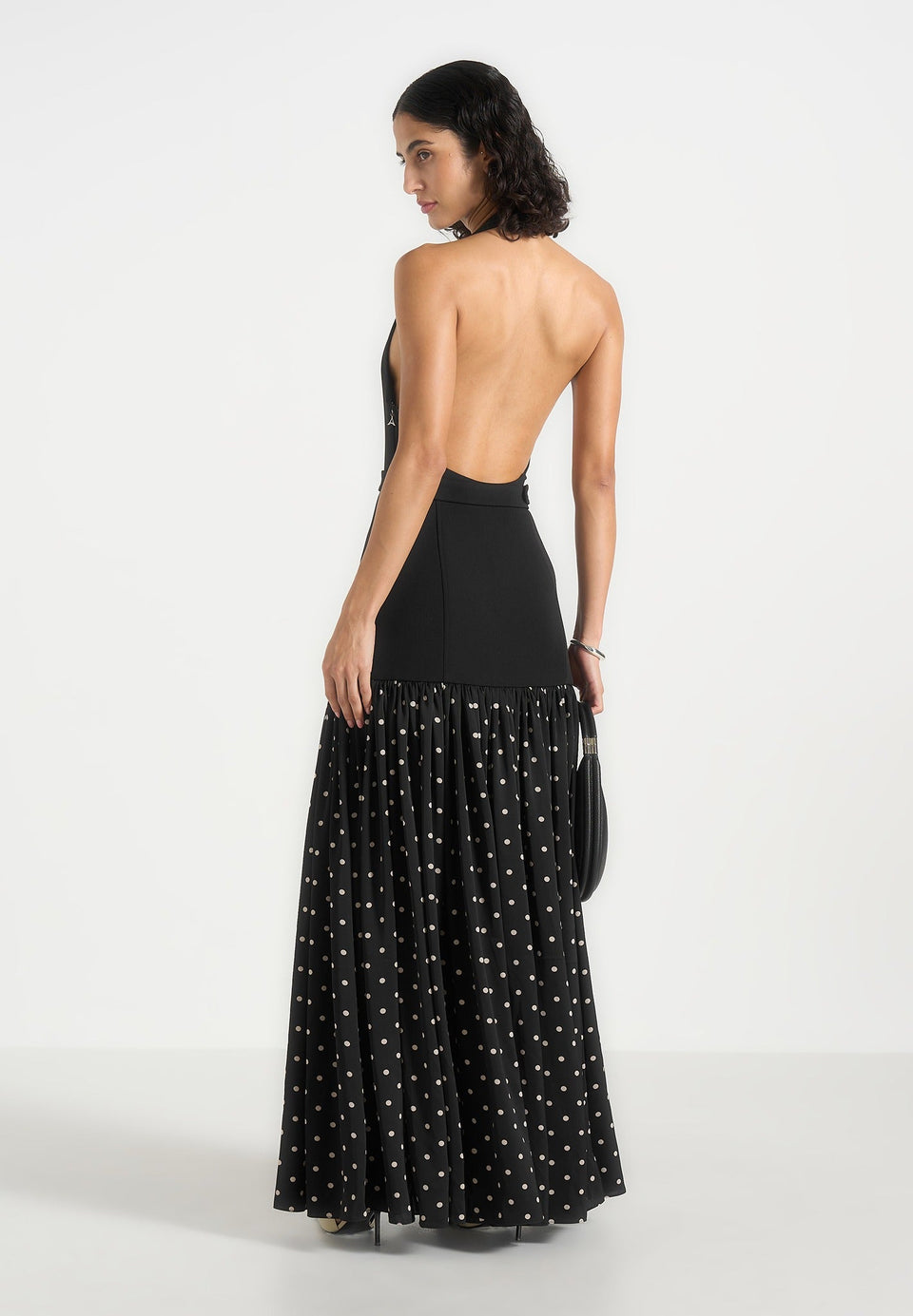deborah-halter-maxi-dress-with-waist-detail-black-white