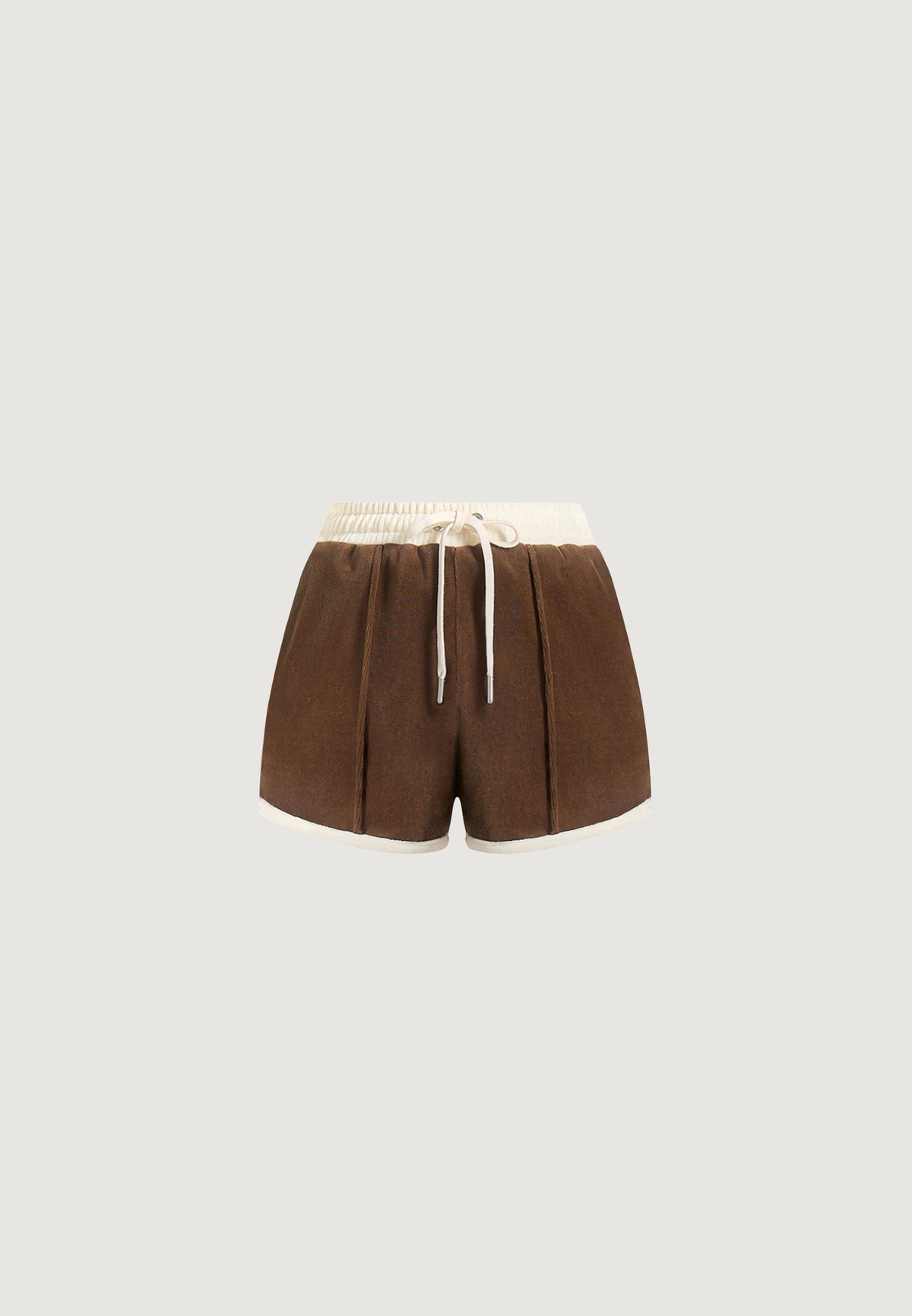 delina-velour-mini-short-brown