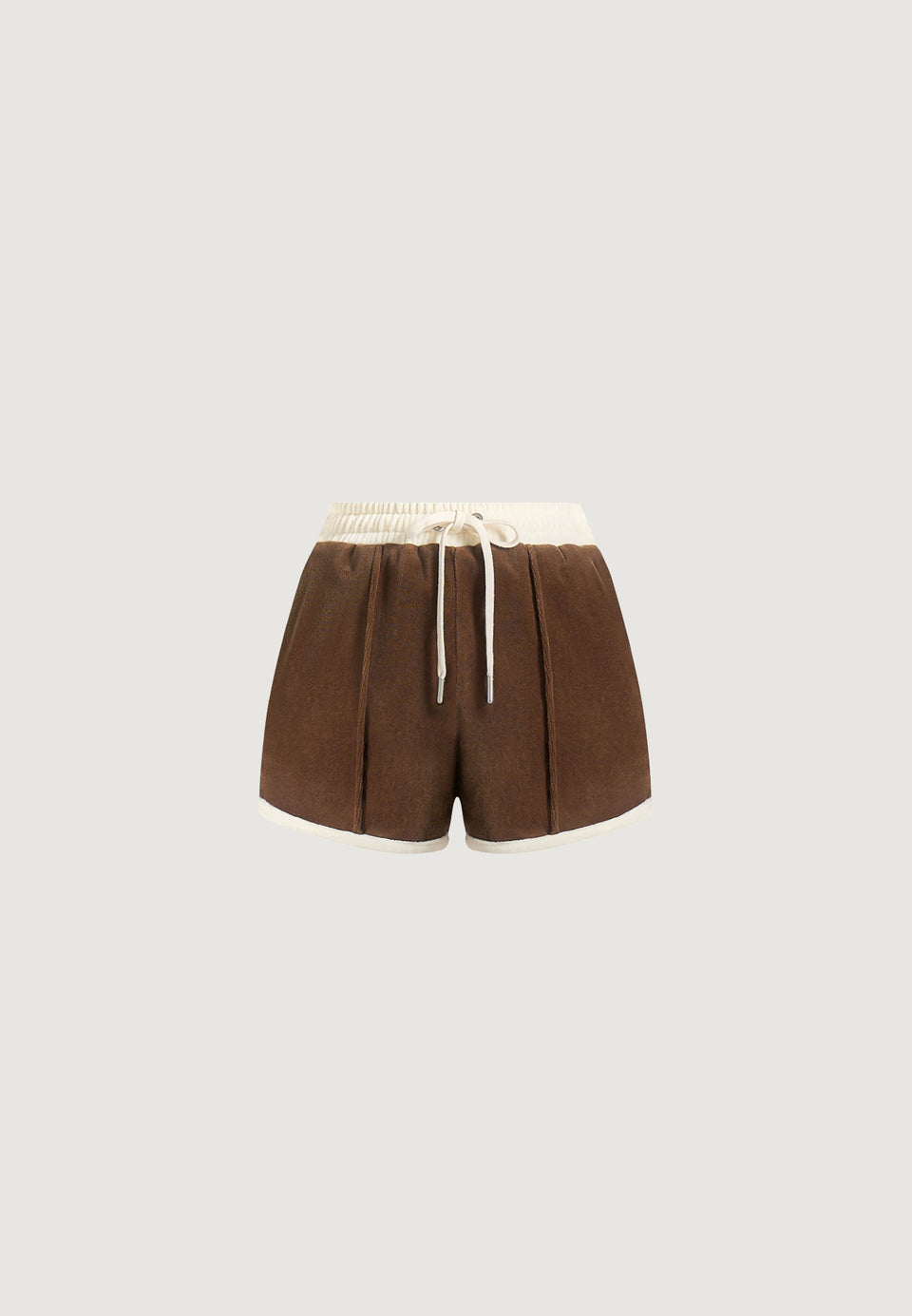 delina-velour-mini-short-brown