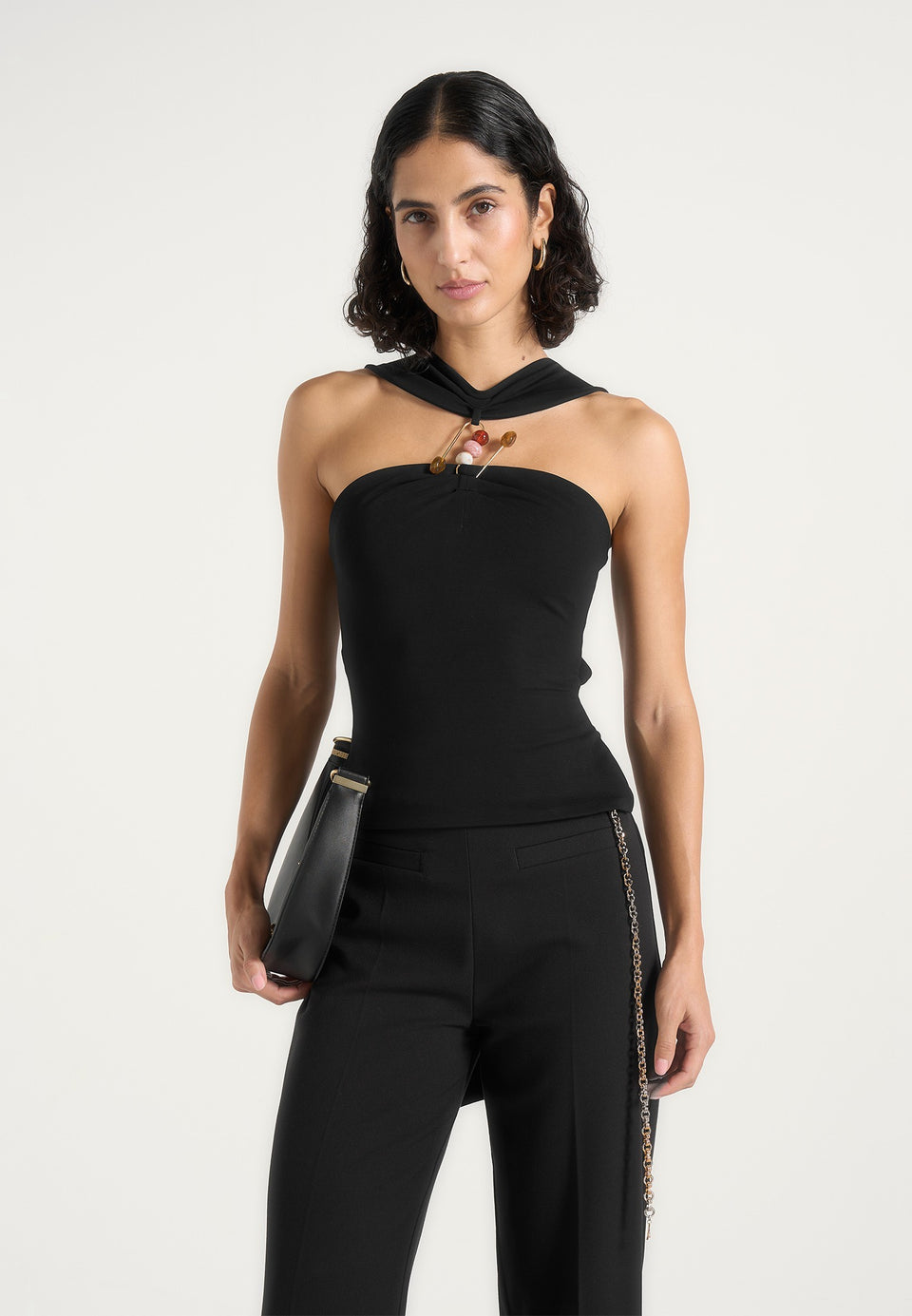 cecile-hardware-halter-top-black